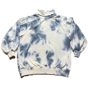 LIT Whisper‎ Over Sized Pastel Blue Cream Tie Dye Sweatshirt XS